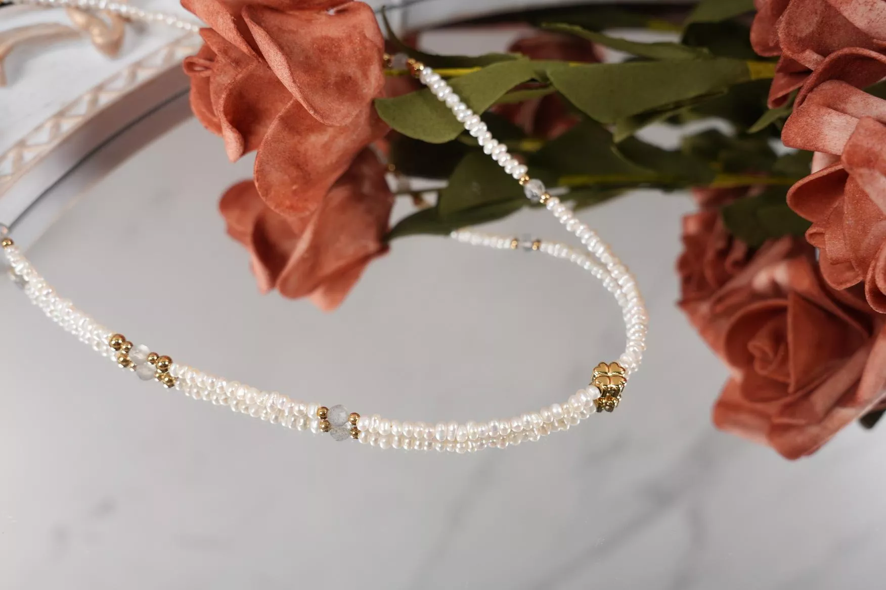 【幸運月光】珍珠鈦鋼項鍊