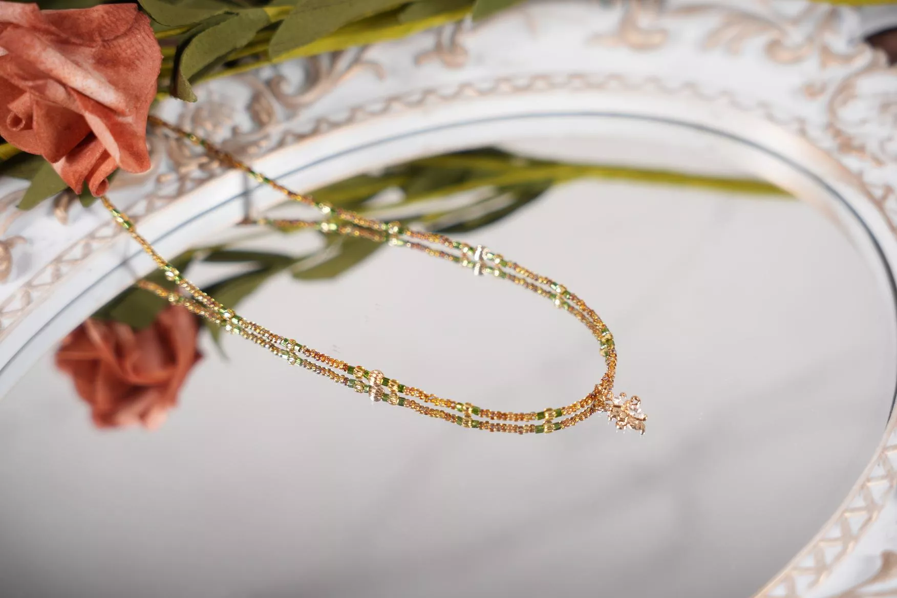 [伊莉絲之願]鳶尾花手工日本珠項鍊