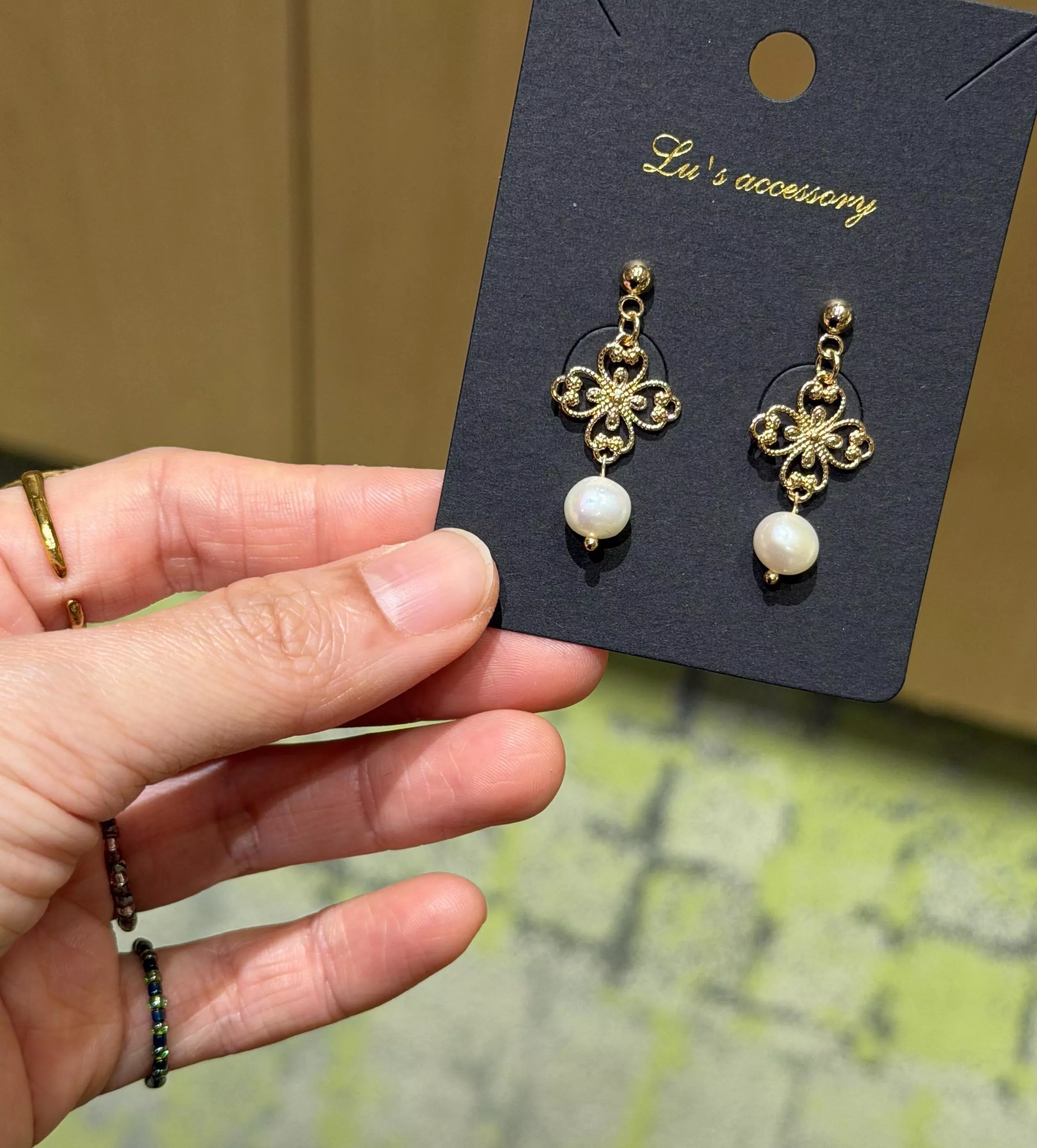 【古董蕾絲】手作珍珠耳環