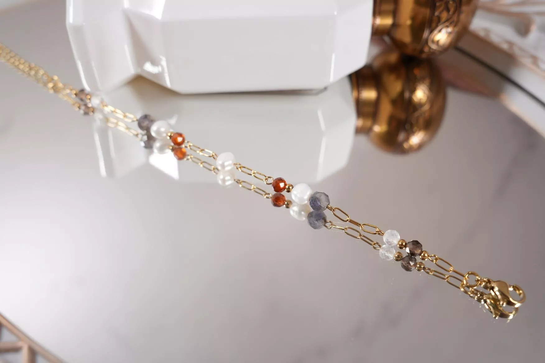 【半醒的荒原】天然石珍珠鋼手鍊