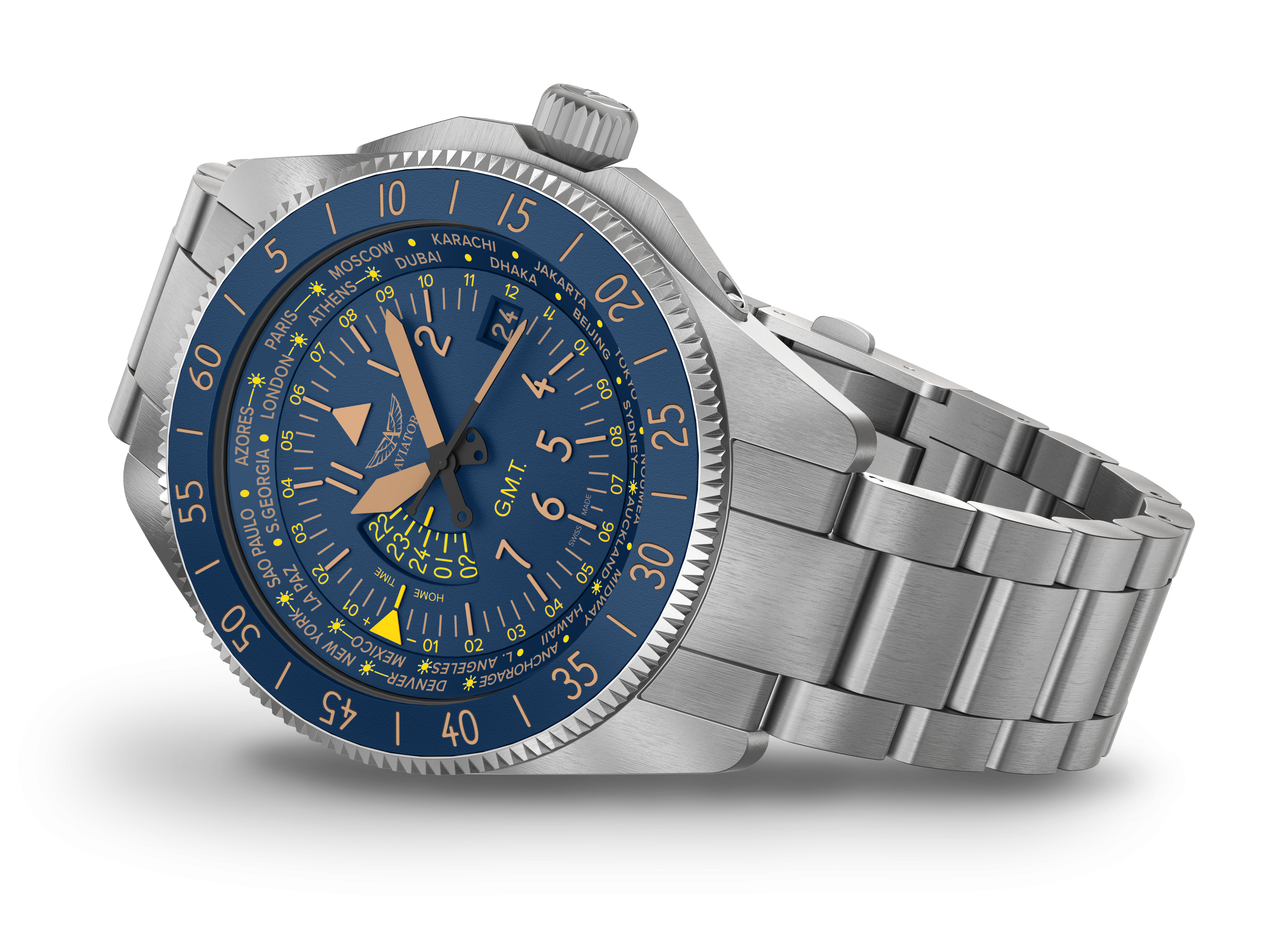 AIRACOBRA GMT 飛行員腕錶