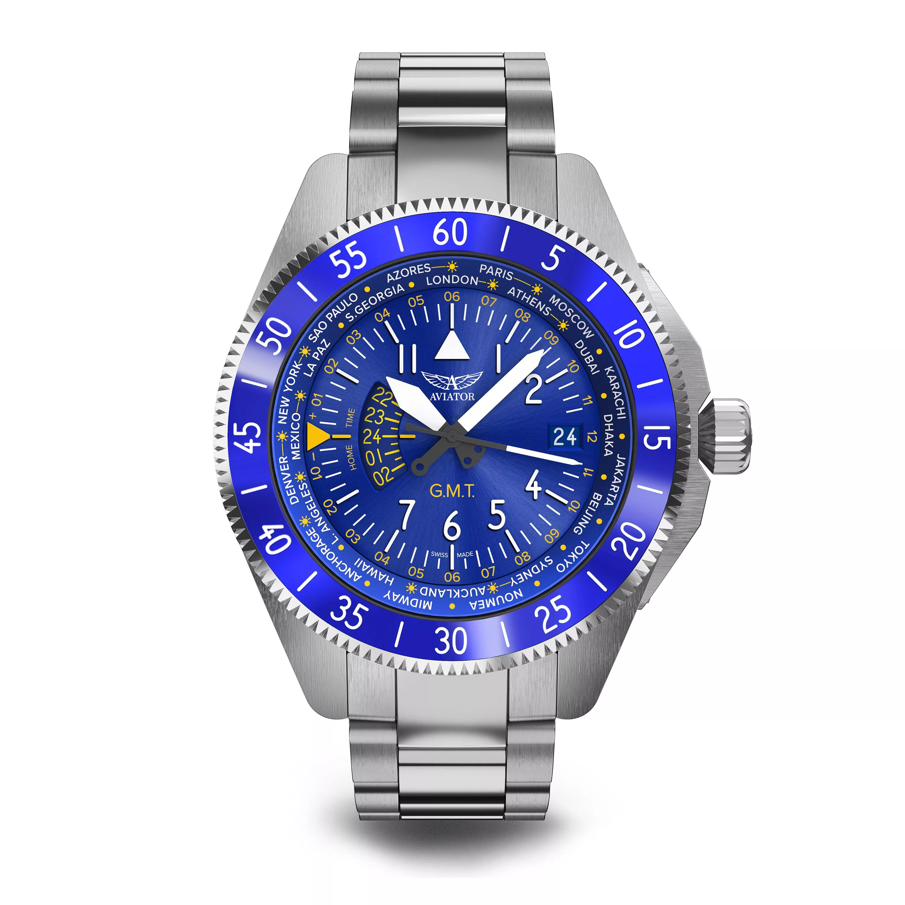 AIRACOBRA GMT 飛行員腕錶
