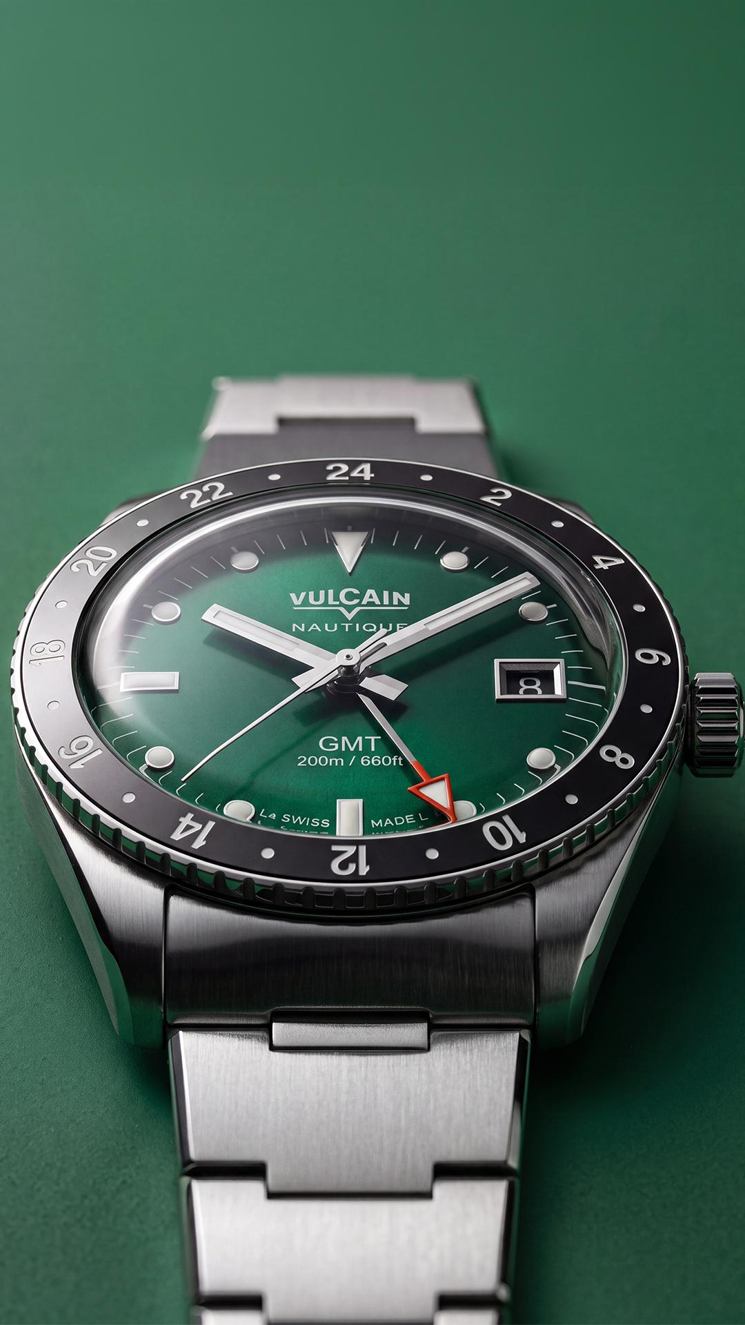Skindiver 限量版 Green GMT 潛水腕錶經典鋼帶款