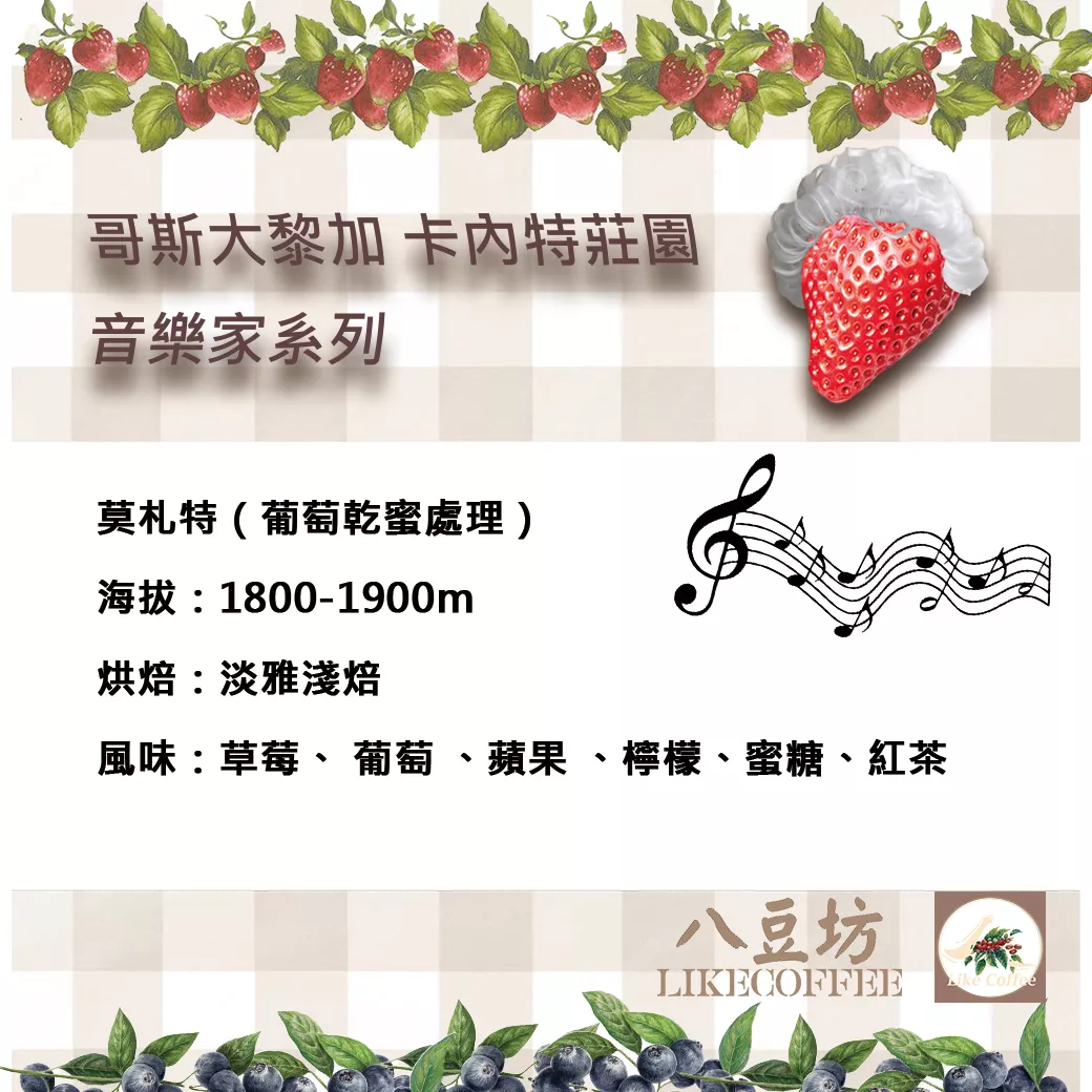 LikeCoffee 八豆坊｜哥斯大黎加 卡內特莊園 音樂家系列 貝多芬 莫札特 蕭邦 巴哈 手沖咖啡 精品咖啡