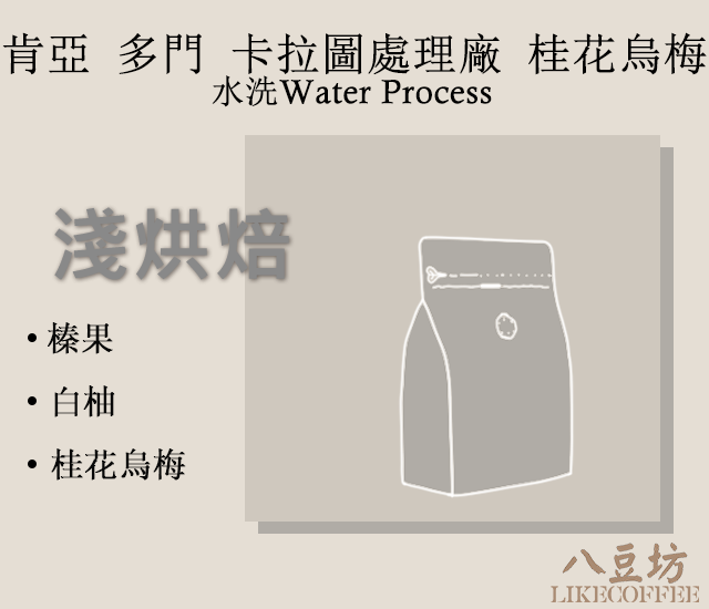 肯亞 多門 卡拉圖處理廠 桂花烏梅批次 AA