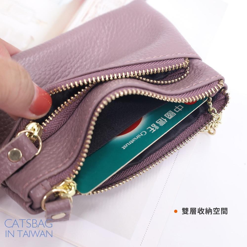 現貨👍雙層真皮小錢包 真皮手拿包 小皮夾 短夾零錢包 鑰匙包1815 | Catsbag Shop