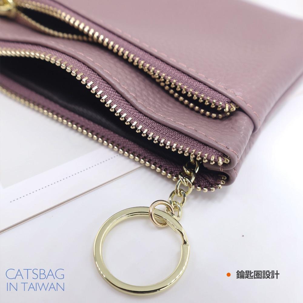 現貨👍雙層真皮小錢包 真皮手拿包 小皮夾 短夾零錢包 鑰匙包1815 | Catsbag Shop