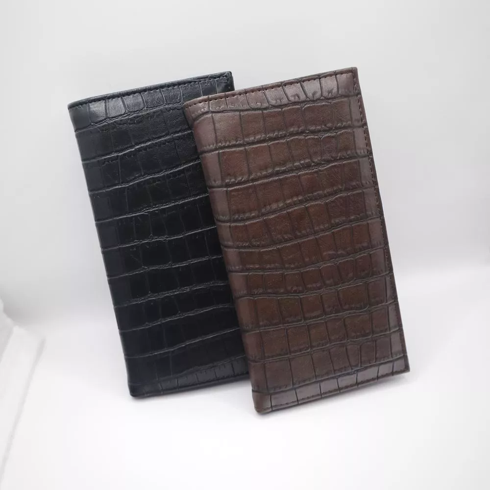 工藝感壓紋二折長夾 993