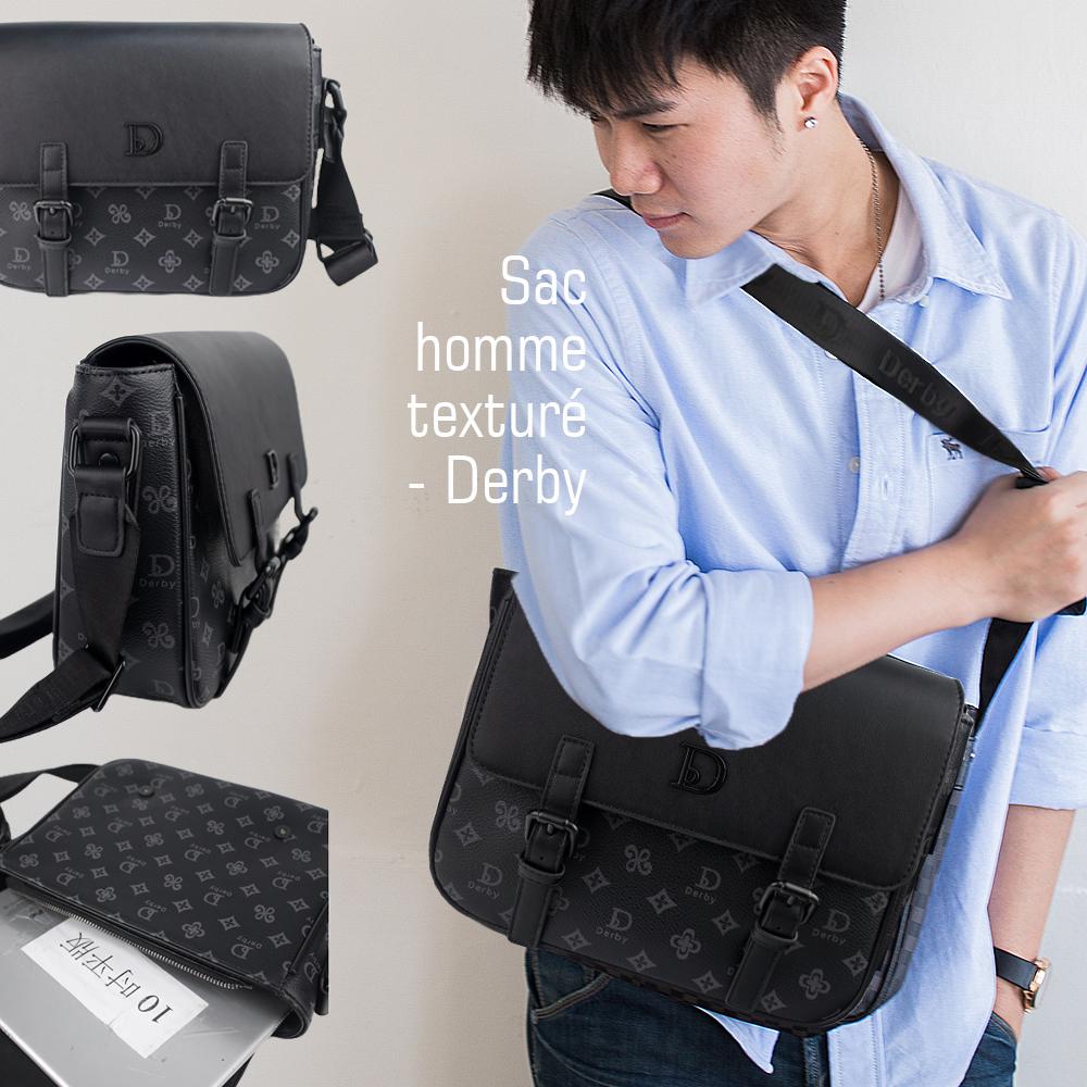 耐髒耐磨 Sac homme texturé Derby 質感男包 側背包 斜背包