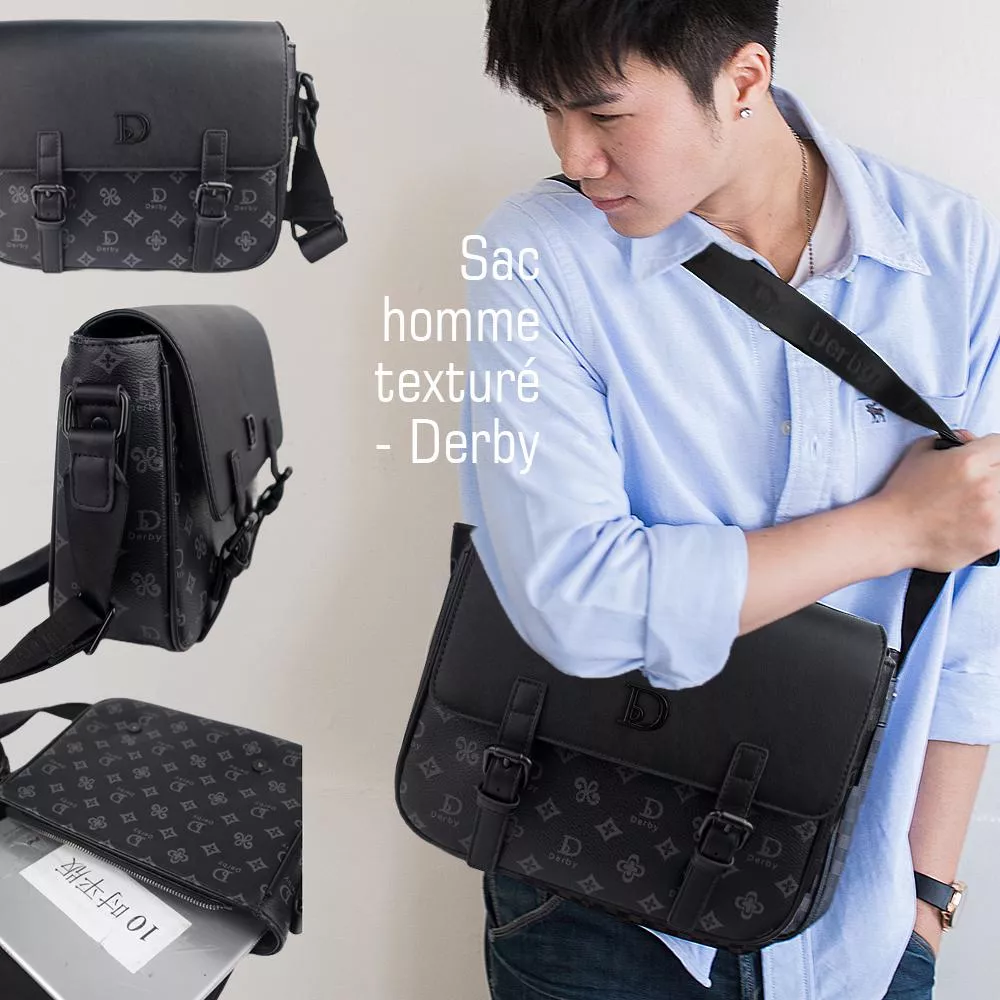 耐髒耐磨 Sac homme texturé Derby 質感男包 側背包 斜背包
