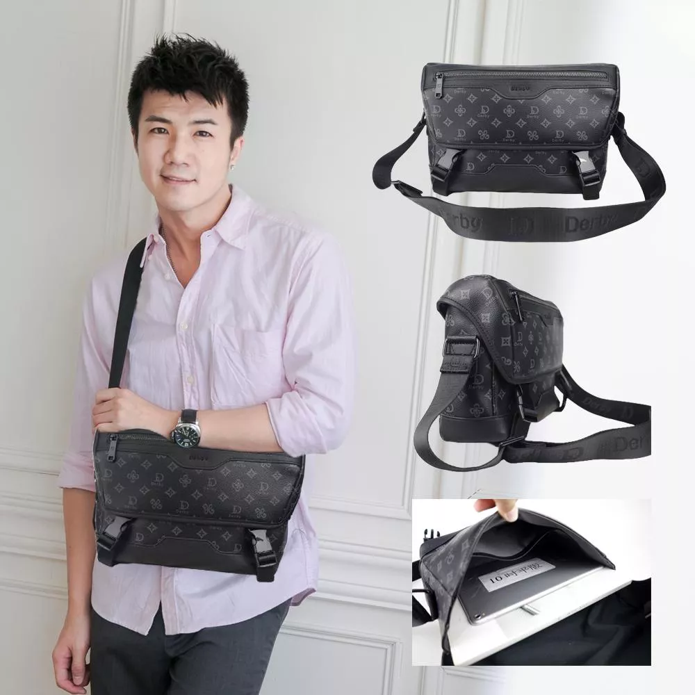 耐髒耐磨 Sac homme texturé Derby 專櫃質感郵差包 男包 側背包 斜背包 5153