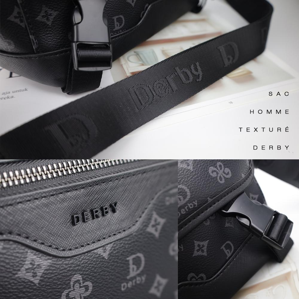 耐髒耐磨 Sac homme texturé Derby 專櫃質感郵差包 男包 側背包 斜背包 5153