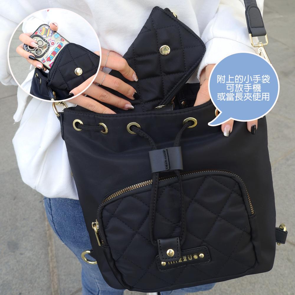 經典三用尼龍水桶包 附長夾 手機袋 0156