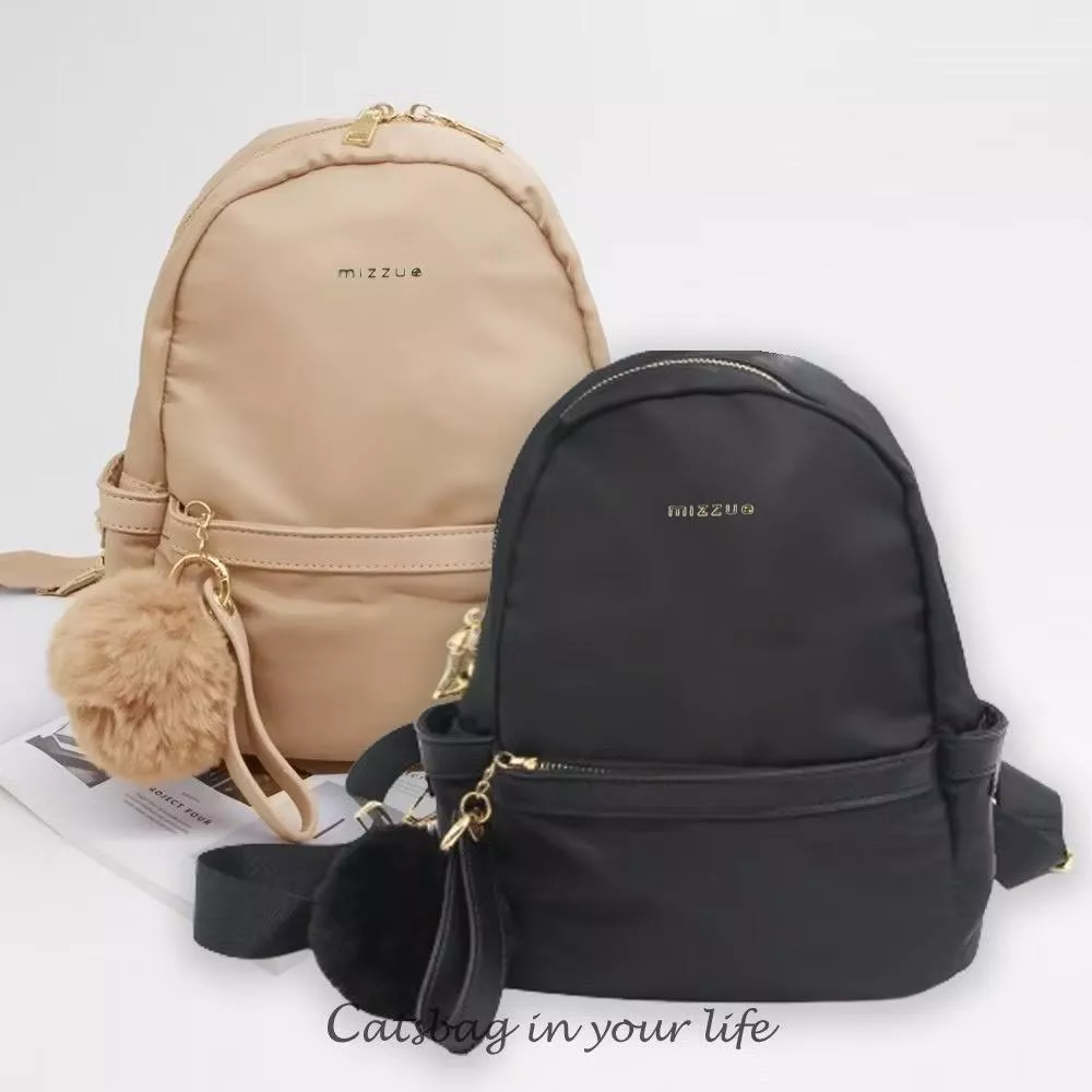 迷你毛球吊飾後背包 mini bag 迷你後背包 防潑水尼龍後背包 1908