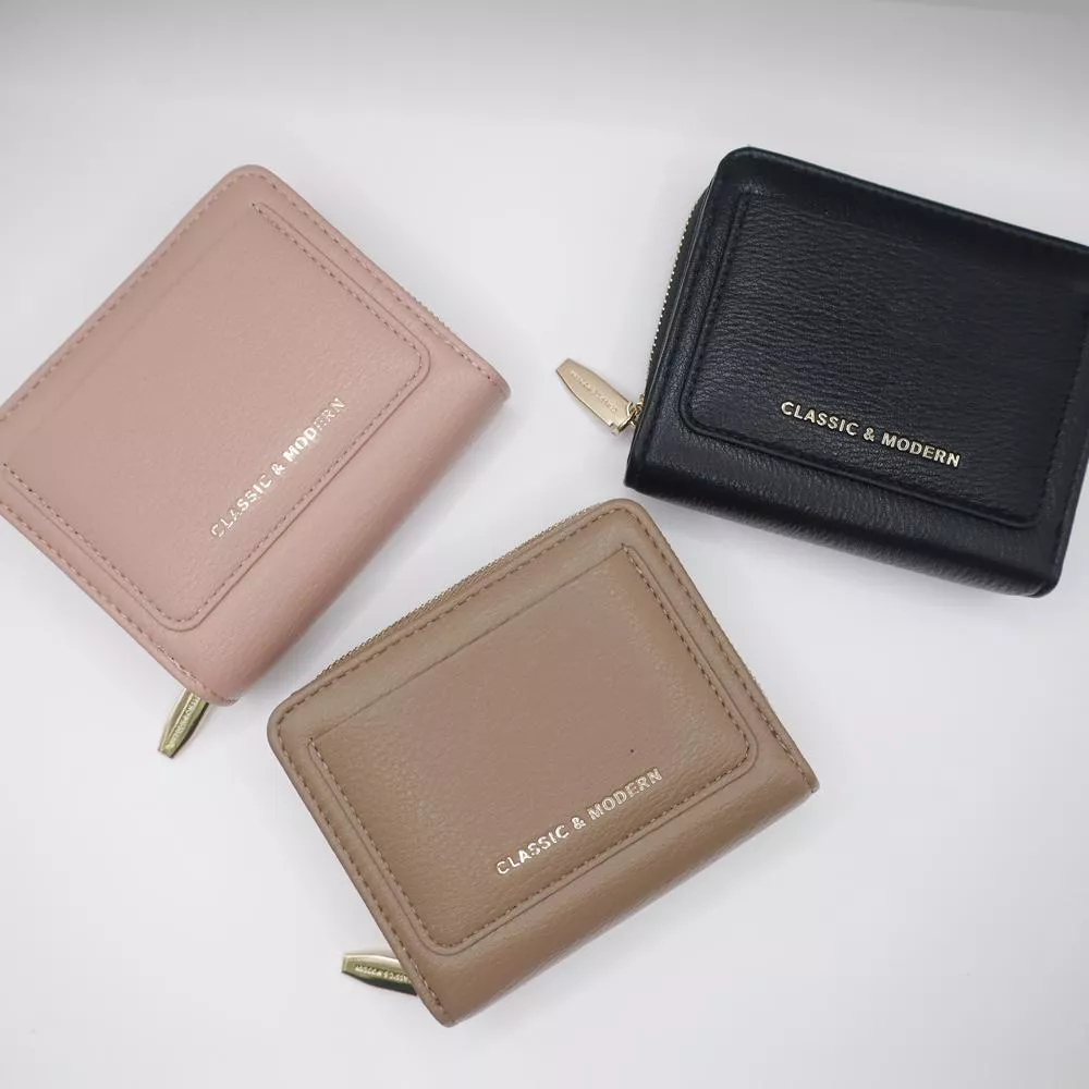 經典回歸 CM 對折輕便拉鍊短夾 #030