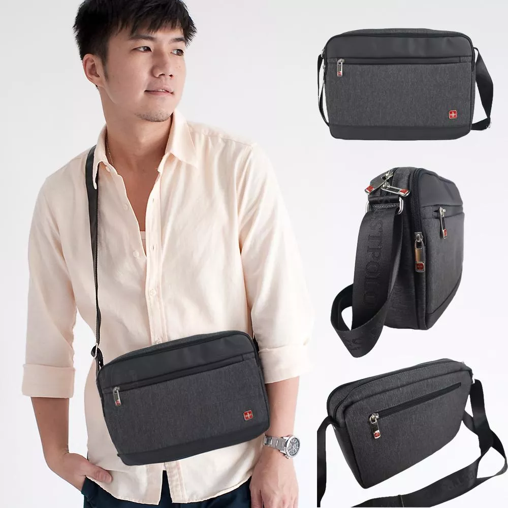 Redcross都會經典實用商務休閒掀蓋斜背包  A522523