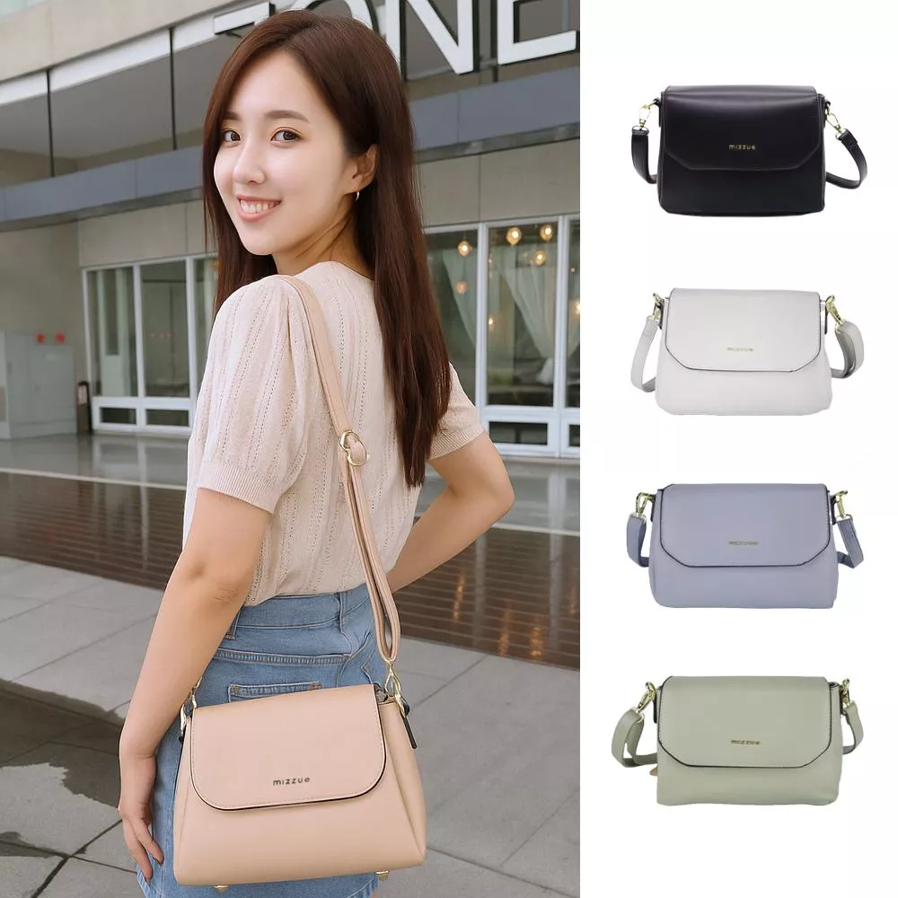 仿牛皮紋三層加大版側背包三層包側背包肩背包 ZE069