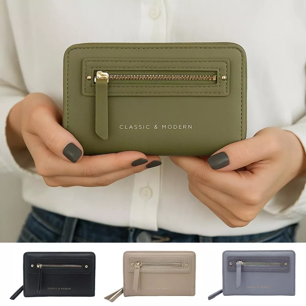 質感百搭機車包拉鍊中夾 0213