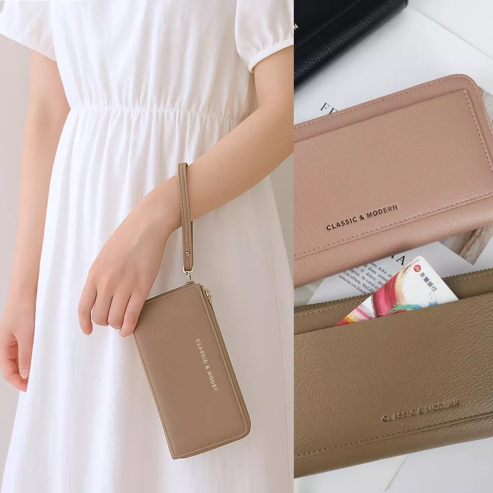 經典馬鞍前袋質感風格手拿包 長夾  576