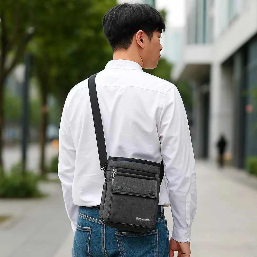 二用Spywalk 極簡防潑水斜背腰掛包 9271