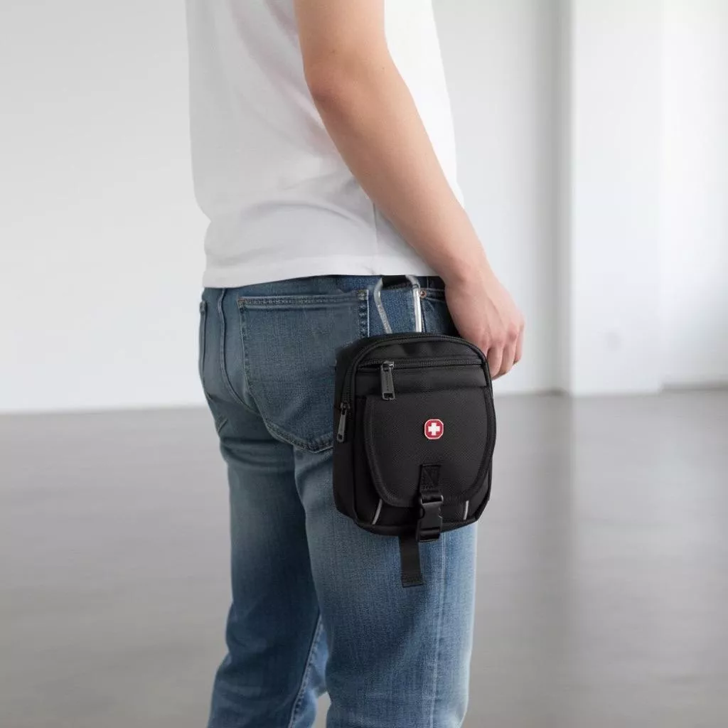 十字防刮耐磨腰掛包 工具袋 斜背包 附背帶 附掛勾 9710