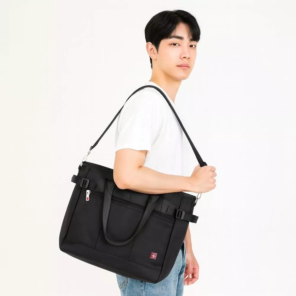 日系防水前口袋側背包包 公事包 筆電包 托特包