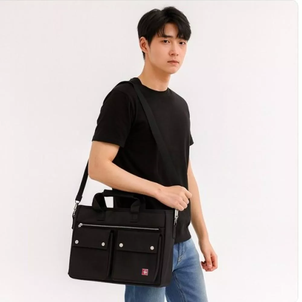 休閒質感尼龍手提公事包 電腦包 托特包 男生包包 文件包 男用公事包 兩用公事包 男用包 0187