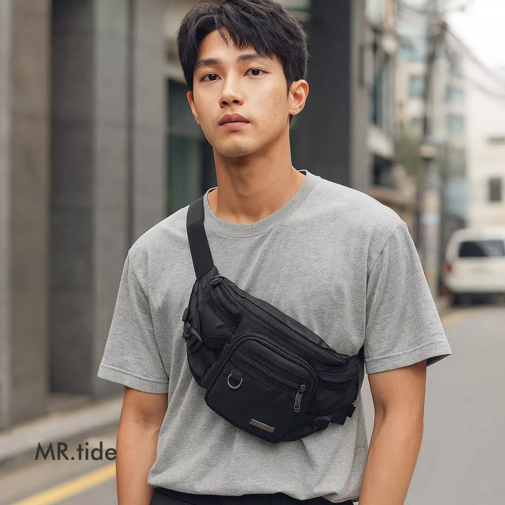 SPYWALK 防撥水大容量多口袋腰包 胸包 外送包 重機包 9812