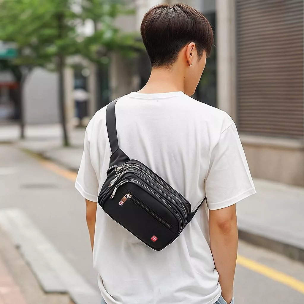 十字腰包 胸包 六層腰包  斜背包 男生腰包 外送 擺攤 603