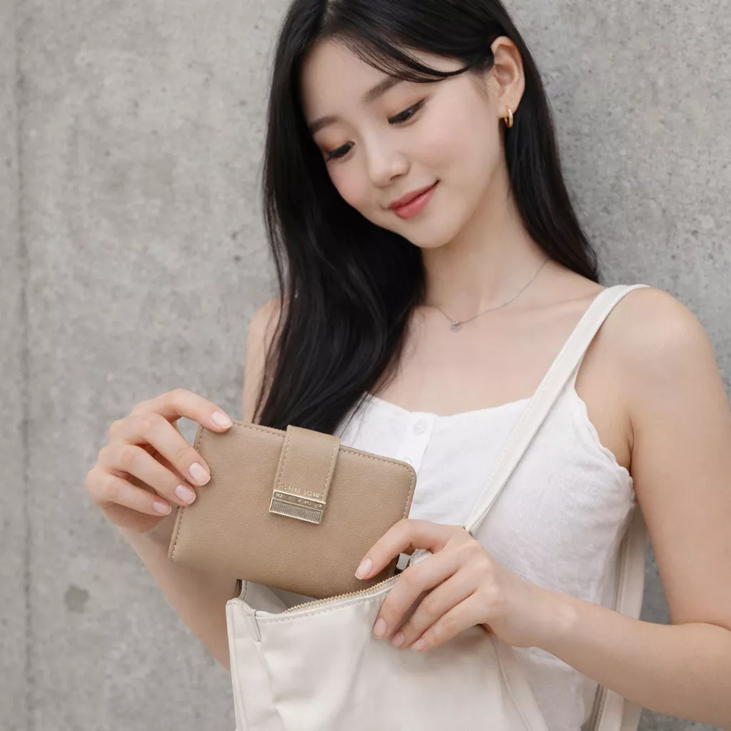 CASSIC & M 質感金扣雙折中夾 153