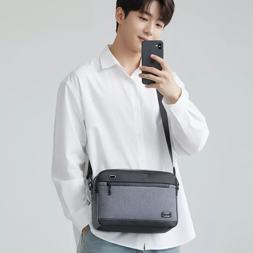 SPYWALK 防潑水膠皮側背三種尺寸 多格層多拉鍊  男用側背包 斜背包 9379-9248-9241