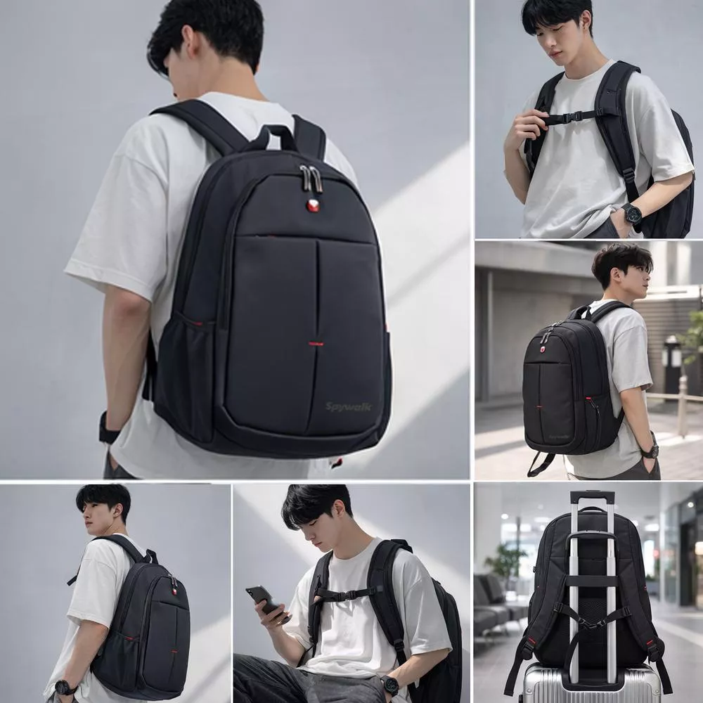 Spywalk 超大容量商務筆電後背包  旅行 多夾層 有胸扣 No:P1299