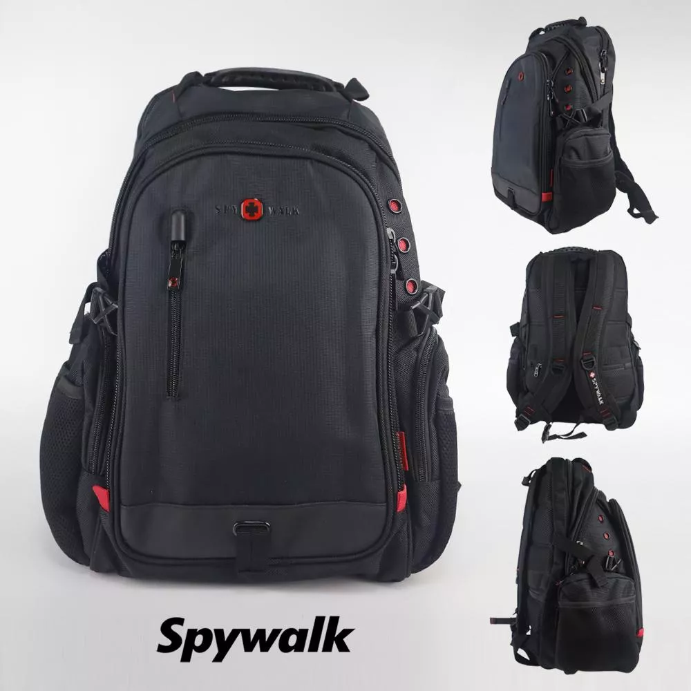 Spywalk  直拉鍊9713 超大容量商務筆電後背包 旅行 多夾層 有胸扣
