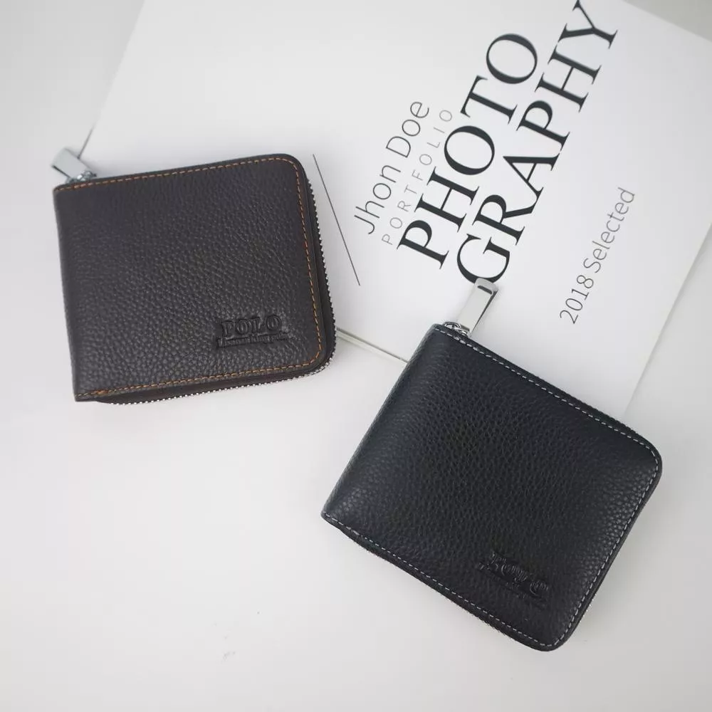 POLO CARBON FIBER 雙折真皮牛皮短夾  P87