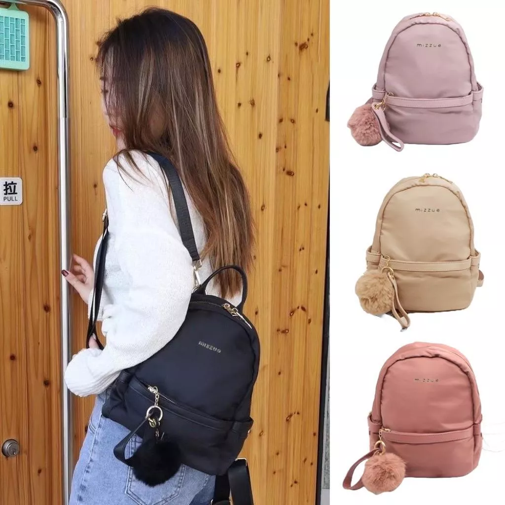 迷你毛球吊飾後背包 mini bag 迷你後背包 防潑水尼龍後背包 636