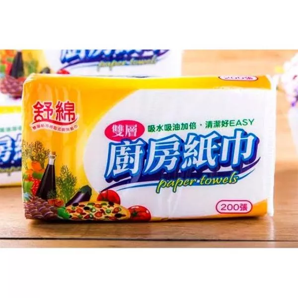 台灣製造 舒綿抽取式廚房紙巾200張 6包入