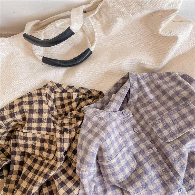 秋款韓版格子襯衫