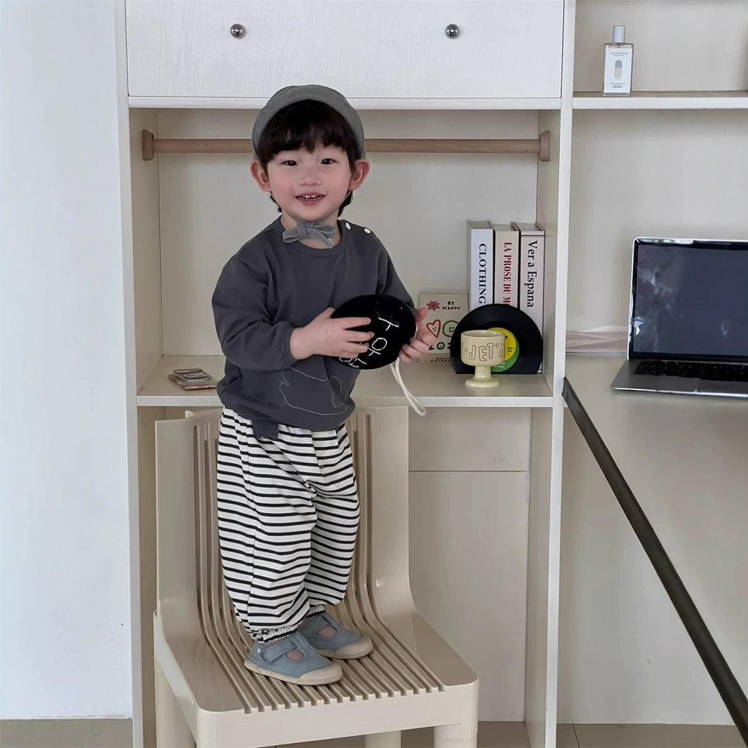 韓版狗狗印花休閒格褲