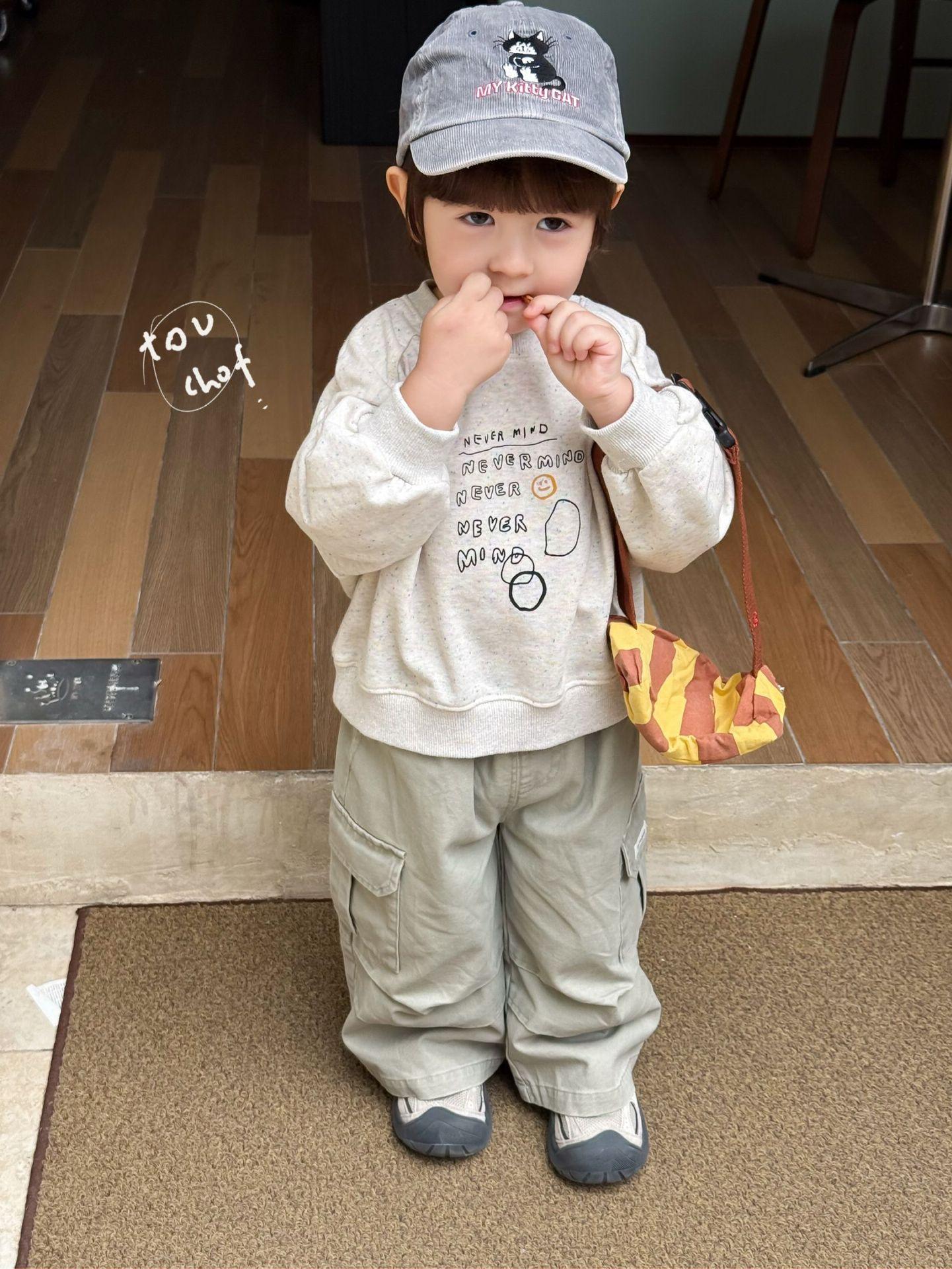 韓系彩點印花工裝棉套裝