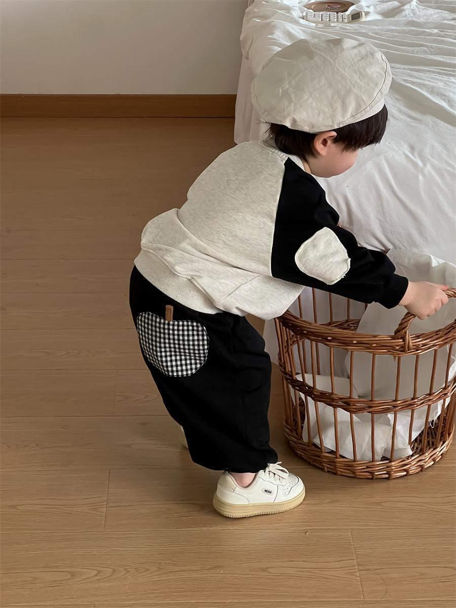 韓系插肩袖卡通兩件套裝
