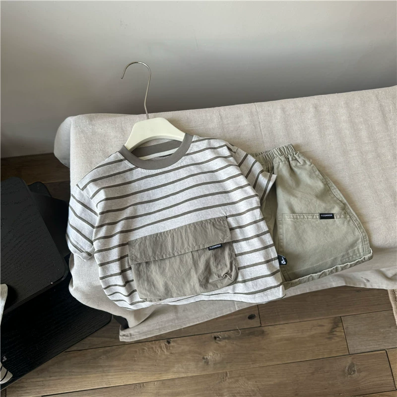 韓版口袋條紋T-Shirt