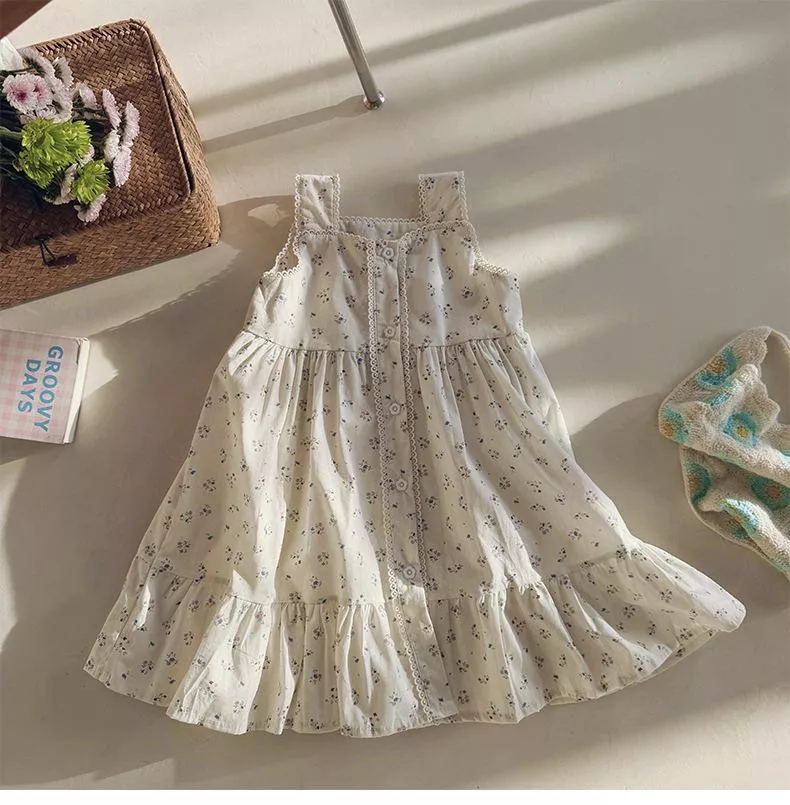 韓版花朵刺繡立領連身裙