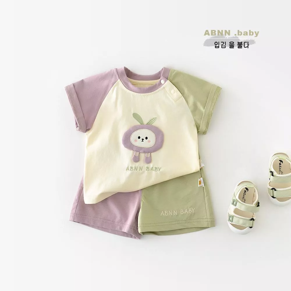 韓系茄子卡通兩件套裝