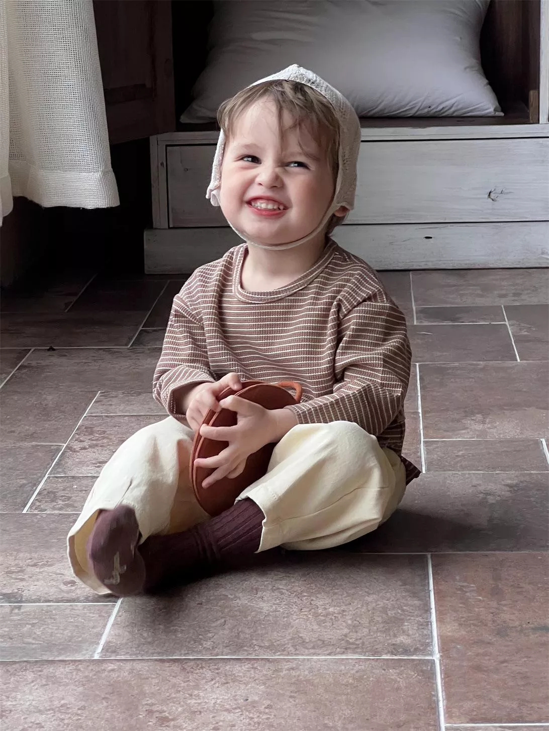 韓系條紋休閒套裝