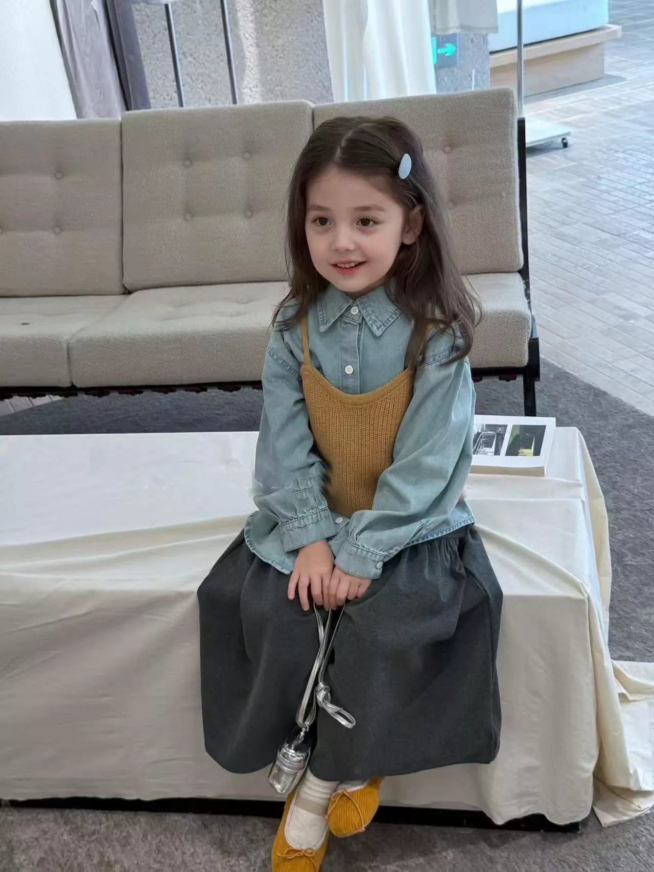 韓版時髦翻領單排扣牛仔套裝