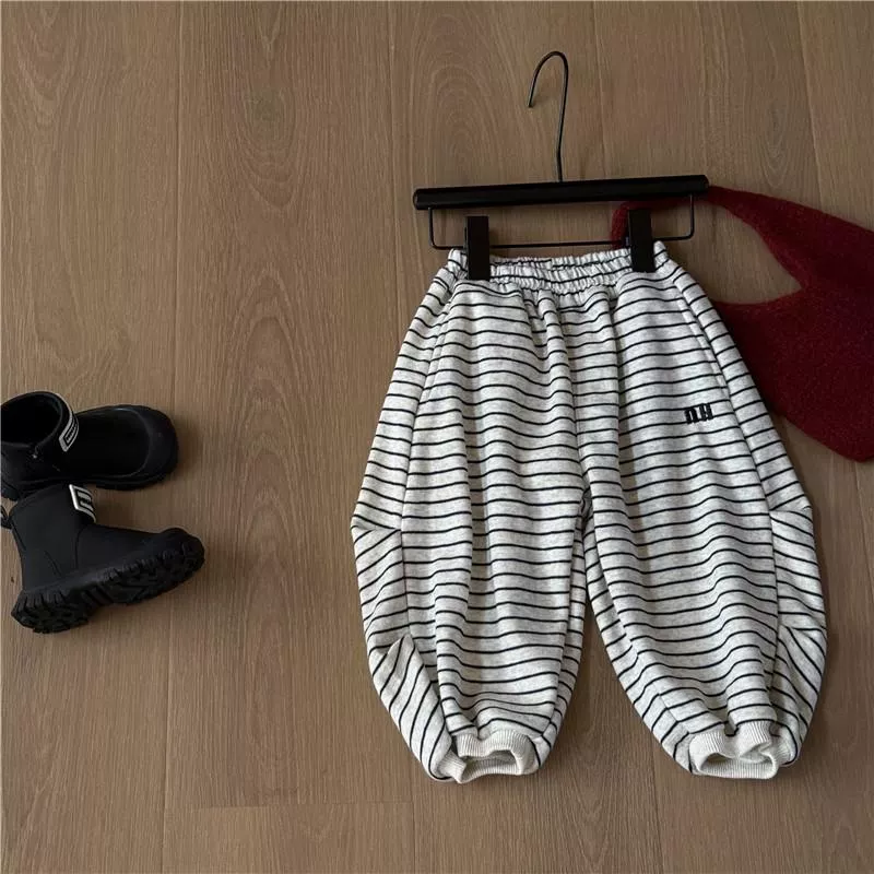 韓版條紋針織長褲