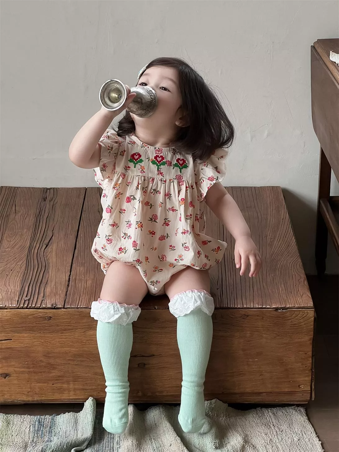 韓版小飛袖包屁衣