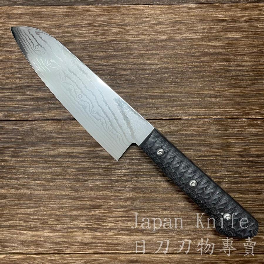 [台灣有貨]藤次郎 鎧 三德刀 F-1351 37層大馬士革鋼VG10 霞流 170mm