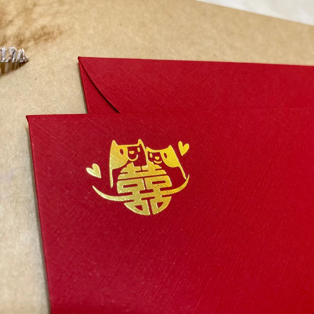 貓咪囍字萊妮燙金信封