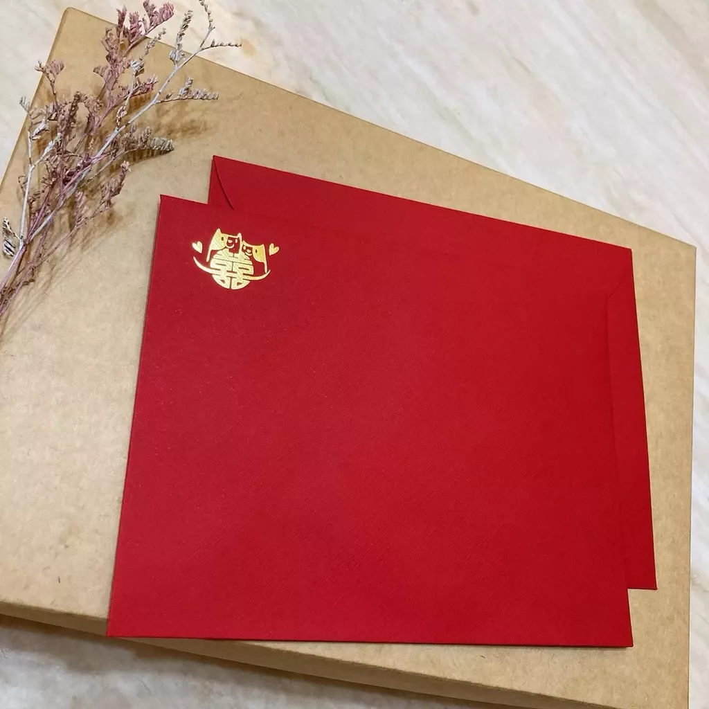 貓咪囍字萊妮燙金信封